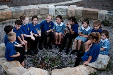 Hazelbrook Public school kids in Sharing Knowledge Circle